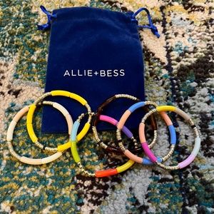 Se of 6 skinny beaded Allie and Bess bracelets